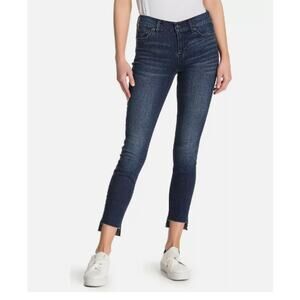 7 For All Mankind b(air) The Ankle Skinny Jeans Side Step Raw Hem Bach Size 27